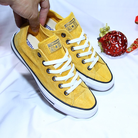 Outlet Converse thấp cổ da lộn vàng CTDV016