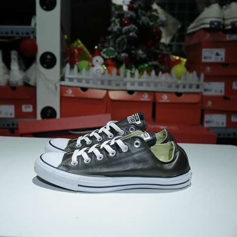 Outlet Converse classic thấp cổ da đen COUT122