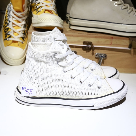 Outlet Converse cao cổ vải trắng COUT199