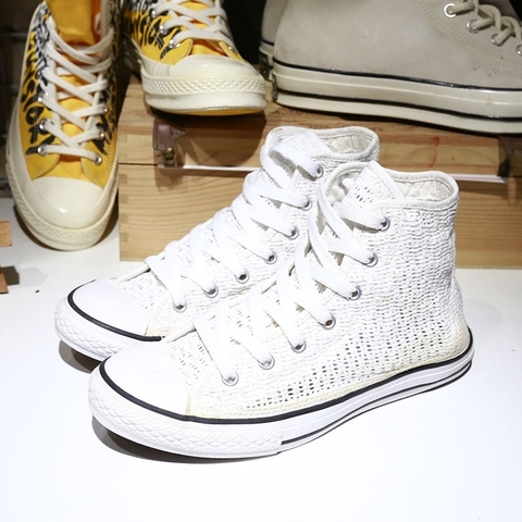 Outlet Converse cao cổ vải trắng COUT199