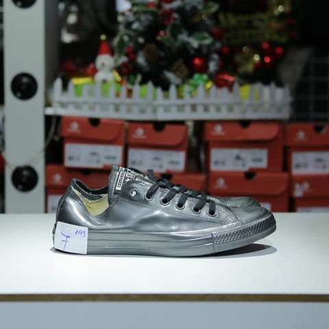 Outlet Converse rubber thấp cổ da đen COUT149