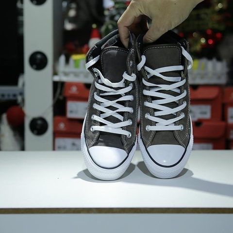 Converse cao cổ da lộn xám