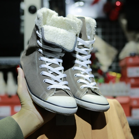 Outlet Converse cao cổ da lộn xám CCDX001