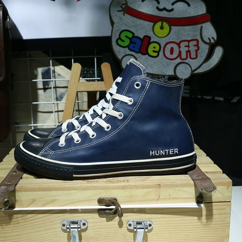 Outlet Converse rubber cao cổ da xanh COUT210