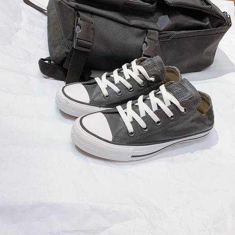 Outlet Converse rubber thấp cổ da đen COUT222
