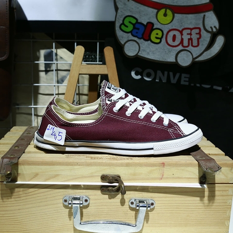 Outlet Converse slim thấp cổ vải đỏ đô COUT211