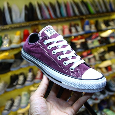 Outlet Converse thấp cổ da lộn đỏ đô CTDD025