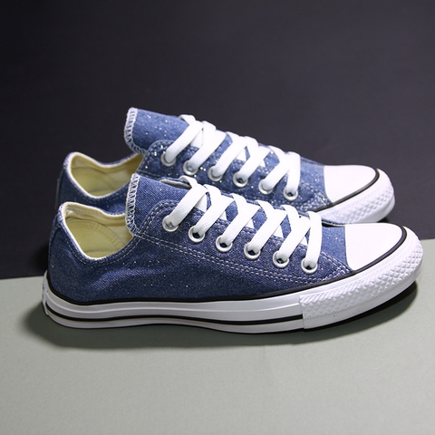 Outlet Converse thấp cổ vải xanh kim tuyến CTVX056