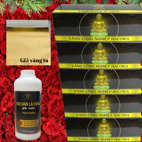Combo 12500 lá giả vàng ta  Hacowa kèm 1kg keo nước