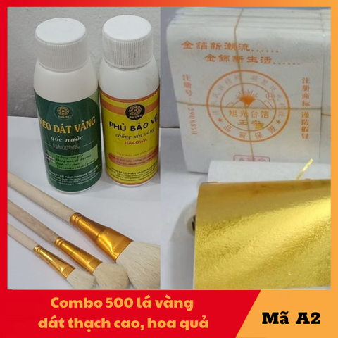 Combo 500 lá A2 +100ml keo nước +100 ml phủ nước + 1 chổi cước S7+ 2 thỏ S9