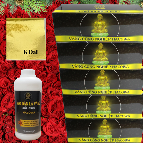 Combo 12500 lá vàng K dai Hacowa kèm 1kg keo nước