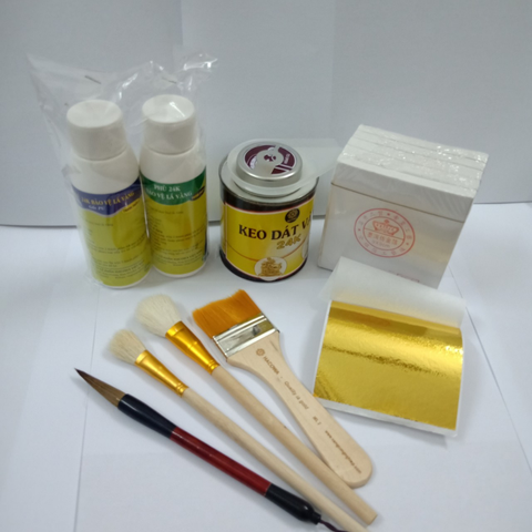 Combo dát vàng dành riêng cho đồ gỗ, kim loại, gốm sứ bằng keo 24K
