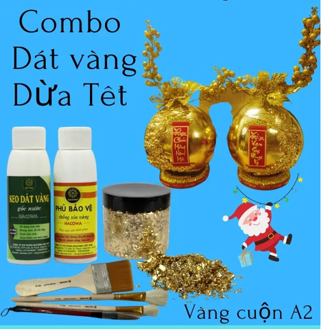 Combo 1 hộp cuộn A2 (4cm x 120md) kèm keo phủ dát hoa quả, xi măng thạch cao