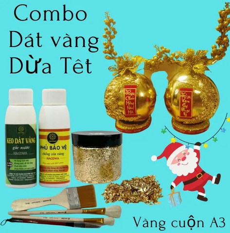 Combo 1 hộp cuộn A3 kèm keo phủ dát hoa quả, xi măng thạch cao
