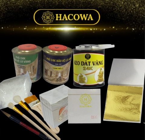 Combo 1000 lá vàng BGH làm trên đồ đồng, kim loại dùng keo 24k ( thỏ S3.7)