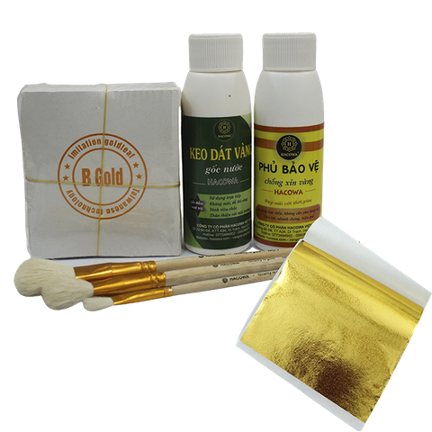 Combo trọn bộ dát vàng gốc nước- lá vàng B GOLD