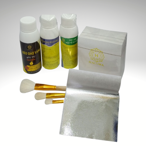 Combo 500 lá bạc Hacowa kèm keo pu chuyên dát gỗ, nhựa, phào chỉ