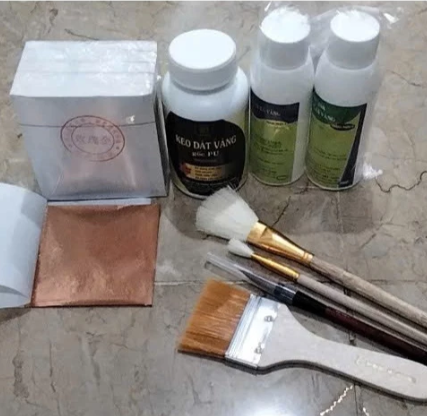COMBO 500 LÁ GOLD ROSE (MGJ) + 200ml keo pu +170ml phủ 24k+ chổi thỏ S3.9+ cước S8+ bút kiến tạo