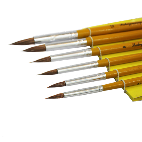 Combo 6 bút cán vàng đầu nhọn