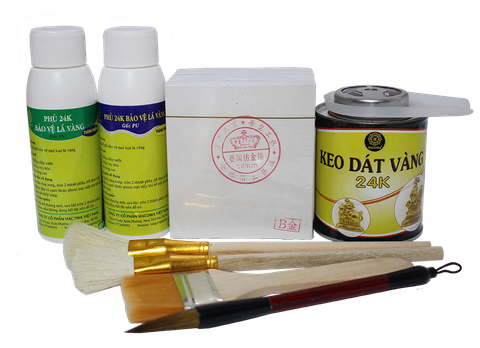 Combo dát vàng dành riêng cho đồ gỗ, kim loại, gốm sứ bằng keo 24K