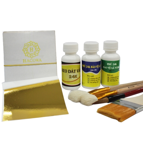 Combo 100 lá vàng BG1 dát đồ gỗ, kim loại keo 24K mini