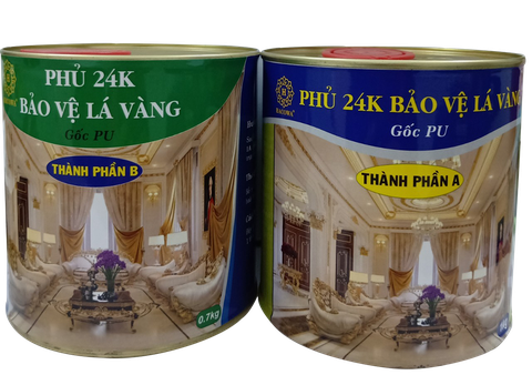 Phủ bảo vệ lá vàng 24K gốc PU (thành phần A 1kg, thành phần B 700g)