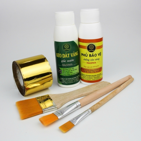 Combo 1 cuộn vàng 4cmx120md kèm phụ kiện dát hoa quả, thạch cao, xi măng