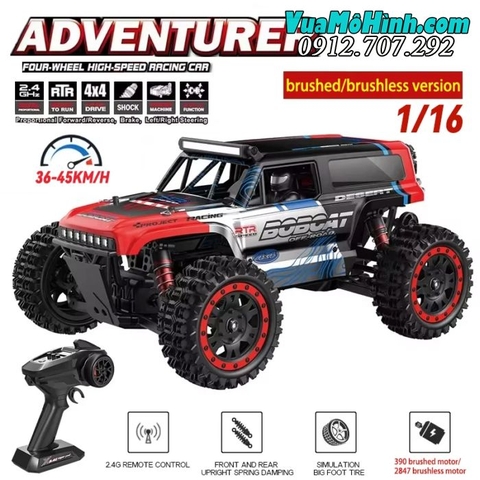 Xe tải quái vật điều khiển từ xa Bobcat 4WWD 1/16 tốc độ cao 45km/h
