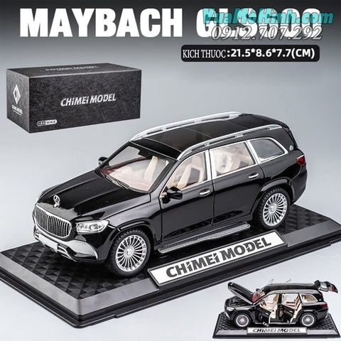 Mô hình tĩnh xe ô tô Mercedes Benz Maybach GLS600 tỉ lệ 1/24 hãng Chimei, full kim loại, mở được cửa, có đế trưng bày