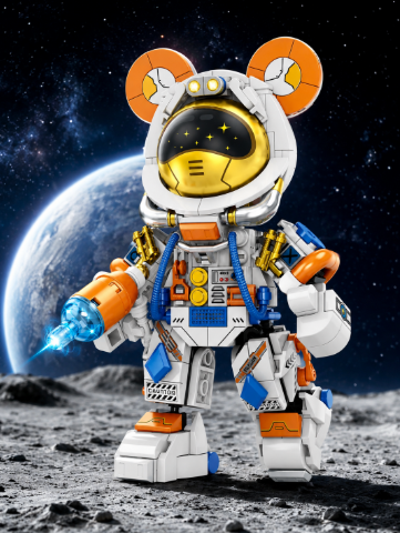 Mô hình lắp ráp robot gấu phi hành gia không gian Astronaut Bear SPACE Series Bộ lego xếp hình lắp ghép khoa học viễn tưởng cho bé.