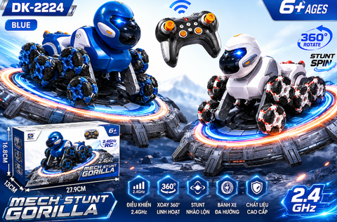 Đồ Chơi Xe Điều Khiển Robot Gorilla Nhào Lộn  360 độ 2.4Ghz RC stunt car cao cấp cho bé