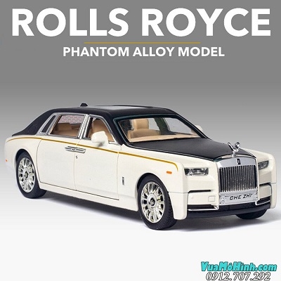 Mô hình siêu xe ô tô Rolls Royce Phantom tỉ lệ 1/24 khung kim loại mở được 4 cửa có âm thanh giả lập và đèn