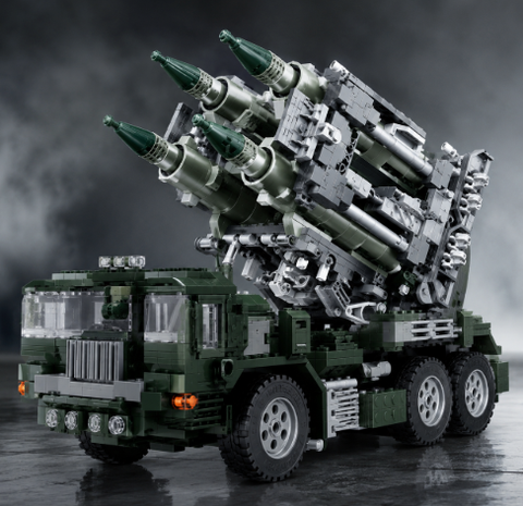 Bộ lắp ghép xe phóng tên lửa phòng không Đồ chơi Lego lắp ráp mô hình xe tên lửa chiến đấu quân sự