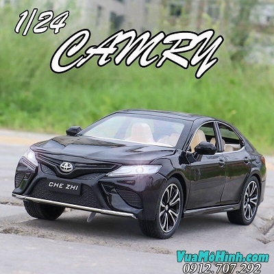 Mô hình xe Toyota Camry tỉ lệ 1/24 của hãng Chezhi mở được cửa và cốp sau bật được đèn