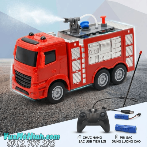 Xe Cứu Hỏa Điều Khiển Từ Xa CÓ VÒI PHUN NƯỚC Siêu Thực!