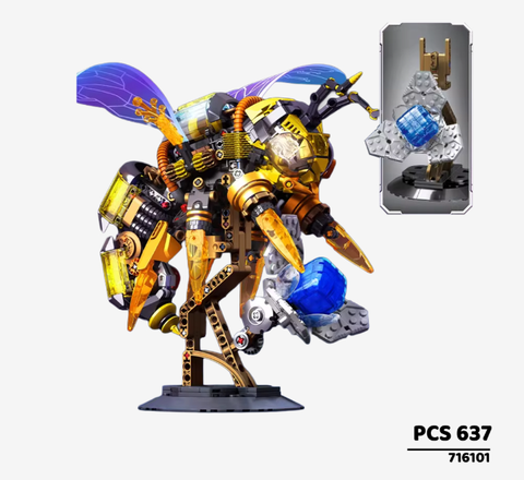 Bộ Xếp Hình Ong Chiến Đấu Mecha Mô hình lắp ráp côn trùng công nghệ ong cơ khí sáng tạo gồm 637 chi tiết cho bé trai.