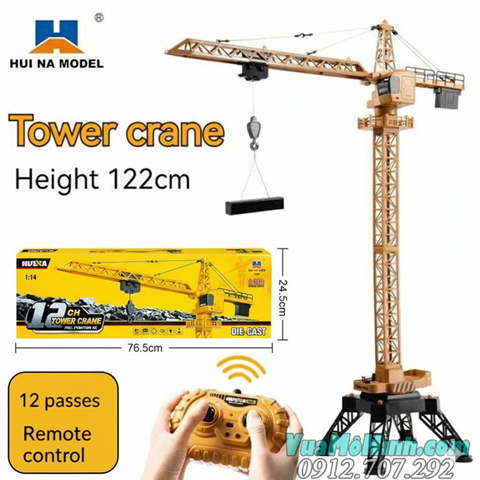 Cần cẩu tháp điều khiển từ xa Huina 1585 – Mô hình công trình tỉ lệ 1:14 chân thực & mạnh mẽ