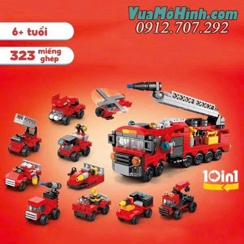 Bộ Đồ Chơi Lắp Ráp Xe Cứu Hỏa TOYS&JOYS 323 Mảnh Ghép – Nhựa ABS Cao Cấp, Cho Bé Từ 6 Tuổi