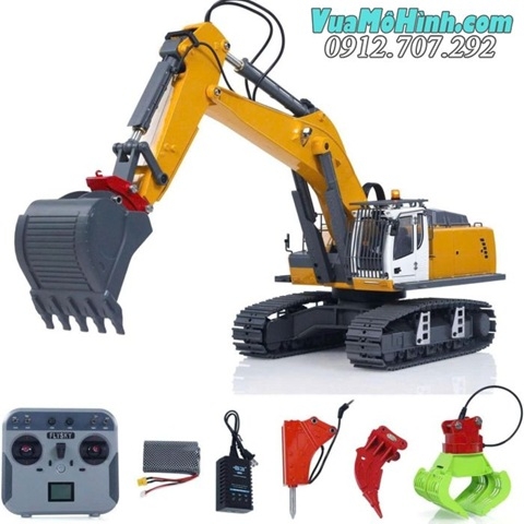 Máy Xúc Điều Khiển Từ Xa - Kabolite K5901-100S  Tỷ Lệ 1/18, Toàn Thân Kim Loại, Động Cơ Mạnh Mẽ, Mô Hình Công Trình RC Cao Cấp