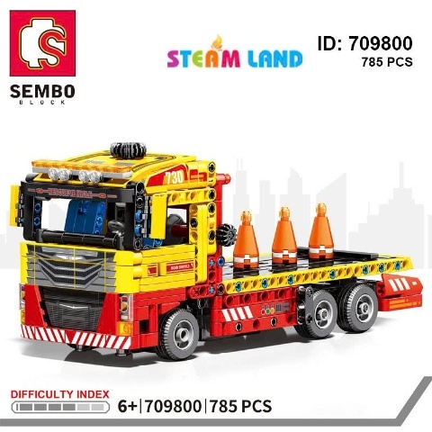 Đồ chơi lego lắp ráp xe cứu hộ giao thông Sembo 785 PCS. Bộ xếp hình lắp ghép xe vận tải đầu kéo cao cấp cho trẻ em