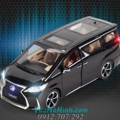 Mô hình xe ô tô Lexus LM300H MPV tỉ lệ 1:24 vỏ kim loại, mở được cửa