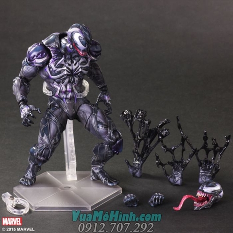Mô hình nhân vật Venom Play Arts Kai siêu anh hùng phản diện phim Marvel PAK màu đen cao 26cm chất liệu PVC cao cấp