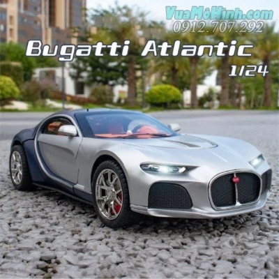 Mô hình đồ chơi siêu xe ô tô Bugatti Atlantic tỉ lệ 1:24 hãng Chezi mở được cửa và cốp, có đèn Led , còi và âm thanh