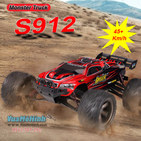 Monster Truck S912 - Xe địa hình tốc độ cao 40+ km/h, chống nước IPX4, tỉ lệ 1/12, drift siêu đẹp.