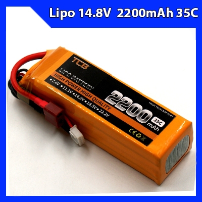 Pin Lipo TCB 4S 14.8V 2200mAh 35C jack chữ T (Dùng cho cano FT011)