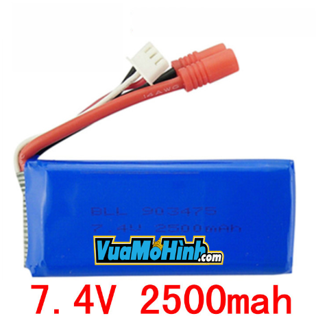 Pin 7.4 V 2500mAh 25C giắc tròn