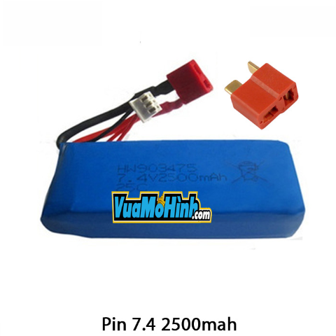 Pin 7,4 V 2500mAh 25C giắc chữ T