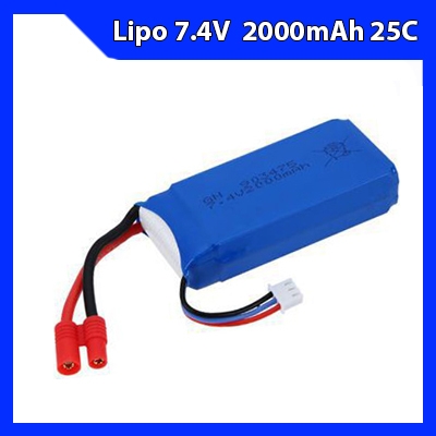 Pin 7.4V 2000mAh 25C (dùng cho flycam KOSI K80HW, K80HG, Syma X8 và xe tỉ lệ 1/16, 1/12)