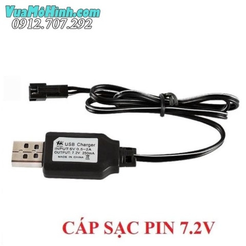 Dây Sạc USB 7.2V Jack SM 2P – Sạc Pin RC Nhanh, Ổn Định Và An Toàn.