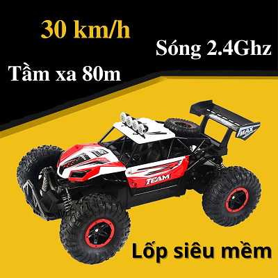 Xe ô tô địa hình điều khiển từ xa Monster Truck tốc độ cao 30km/h, sóng 2.4Ghz, tầm xa 80m